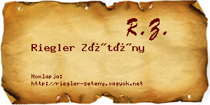 Riegler Zétény névjegykártya